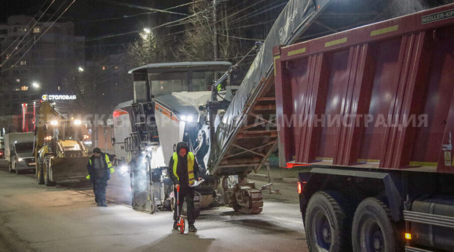 Во вторник начнется ночной ремонт улицы Советской в Брянске