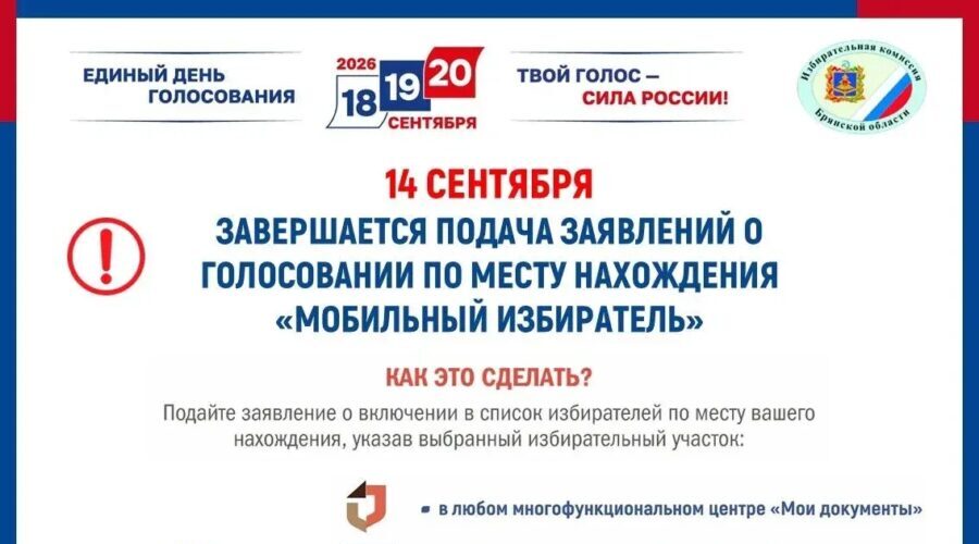 Сегодня последний день подачи заявлений о голосовании по месту нахождения